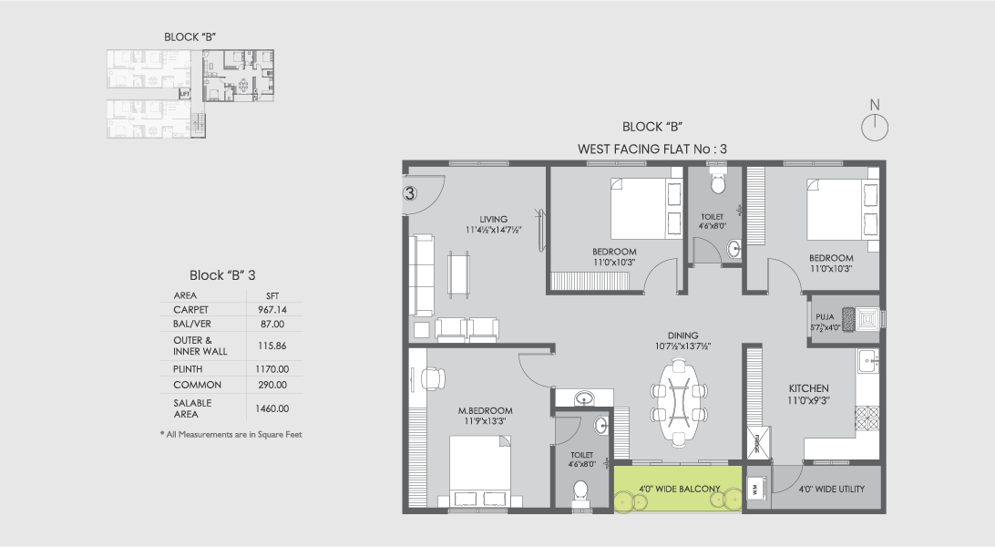 Block B East Facing Flat No. 3